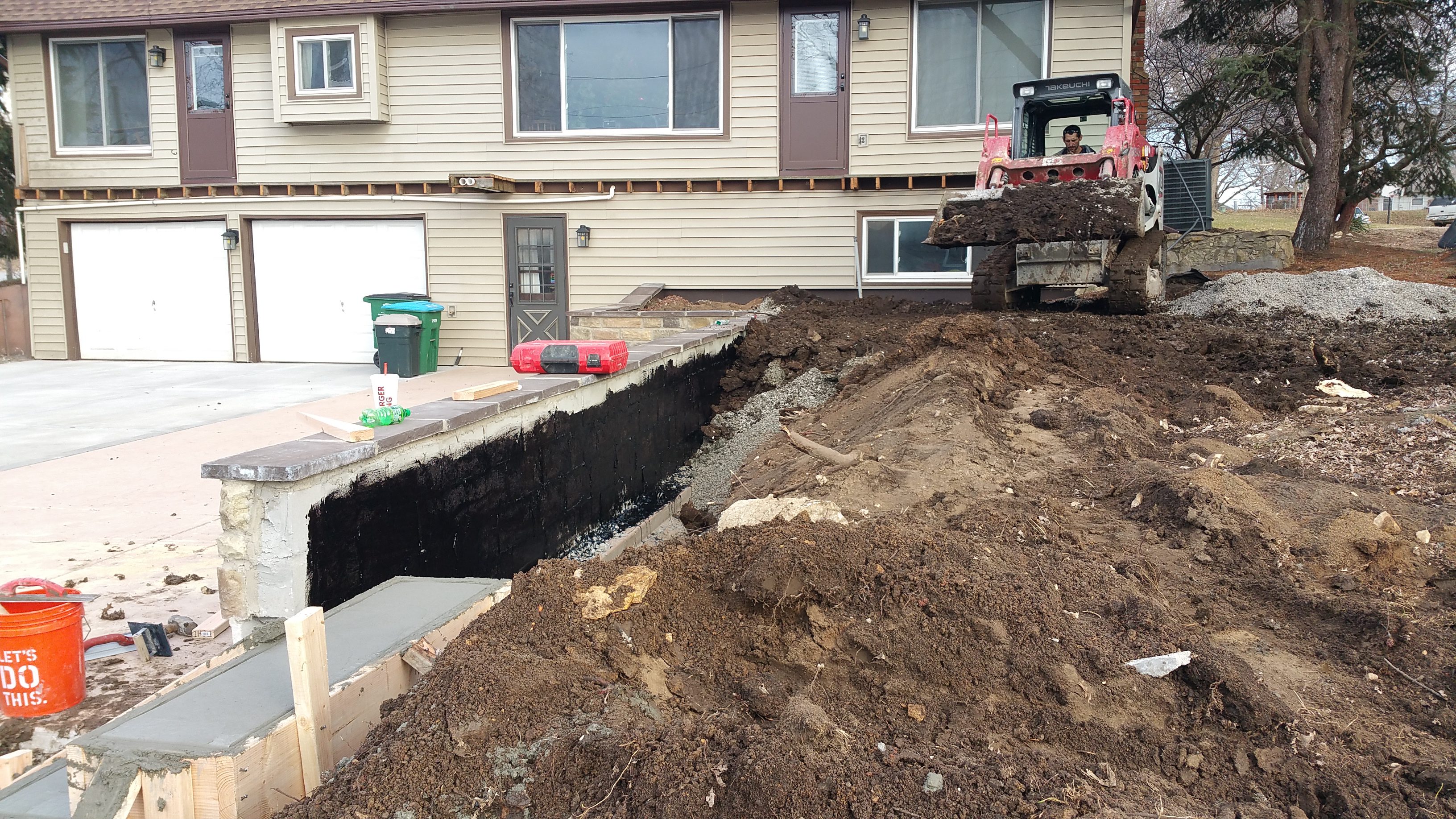 Excavation work in progress at a residential property.